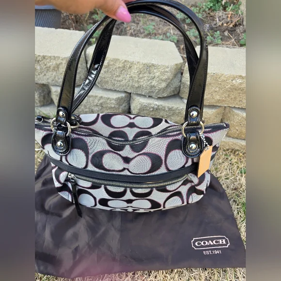 Coach Poppy Metallic Signature Tote Bag. - Picture 13 of 16